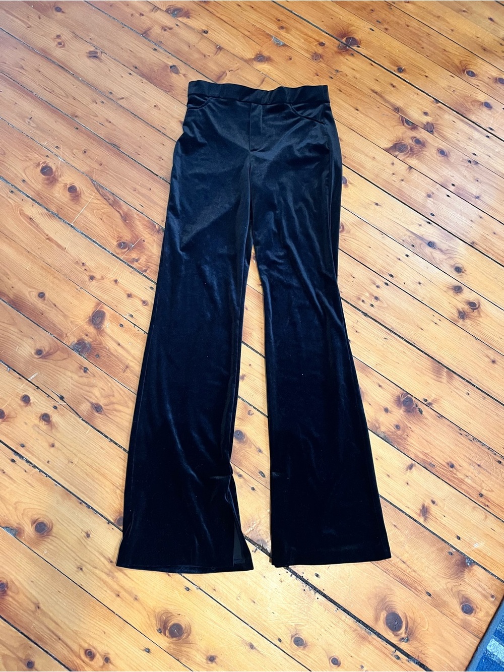 Zara Black Velvet Flare Pants